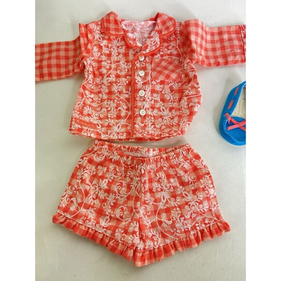 American Girl Doll Clothes Tenney Grant’s Gingham Pajamas PJs Shoes Outfit Book - Picture 4 of 9